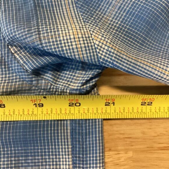 Men's Duluth Wicking Short Sleeved Button Front Paid Shirt small blue/white - Picture 5 of 6